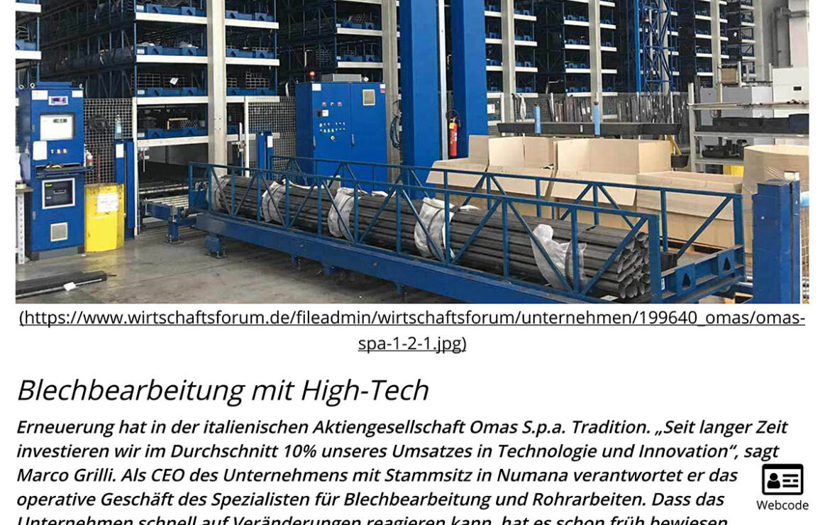 Omas S.p.a. – Wirtschaftsforum on line