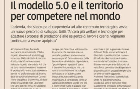Il Sole 24 Ore – Il modello 5.0 e il territorio per competere nel mondo