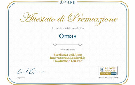Attestato di premiazione “Le Fonti Awards 2024”