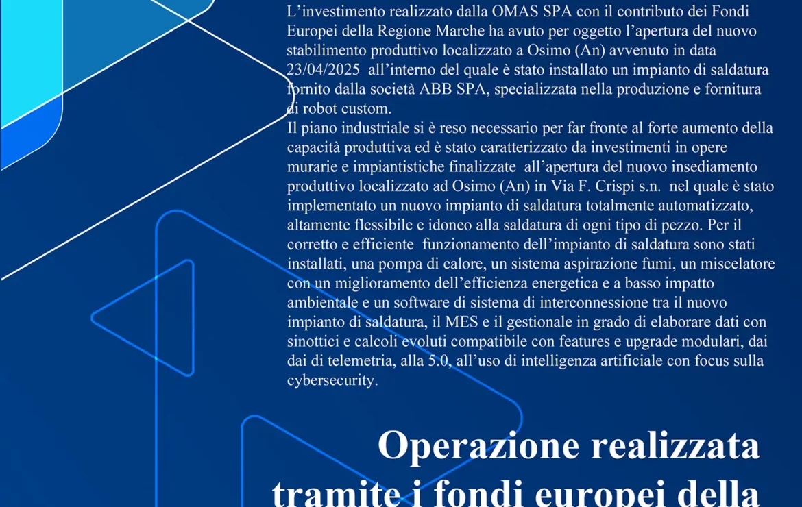 Nuovo Insediamento Produttivo OMAS S.p.A. a Osimo